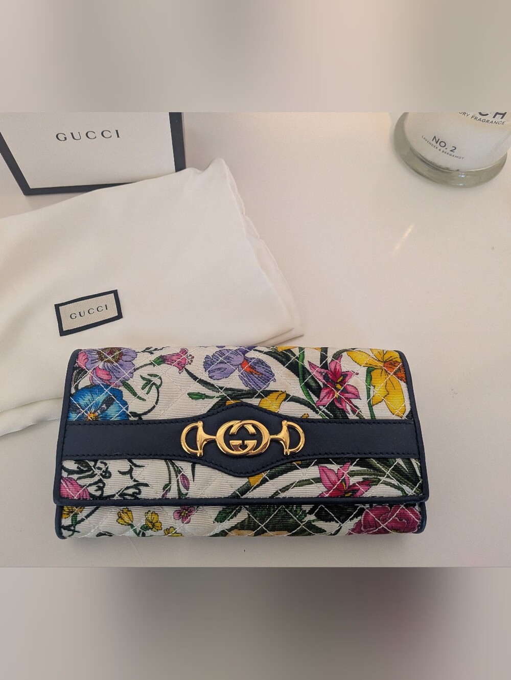 Gucci Flora Horsebit Oversized Wallet Canvas & Leather - Picture 2 of 12